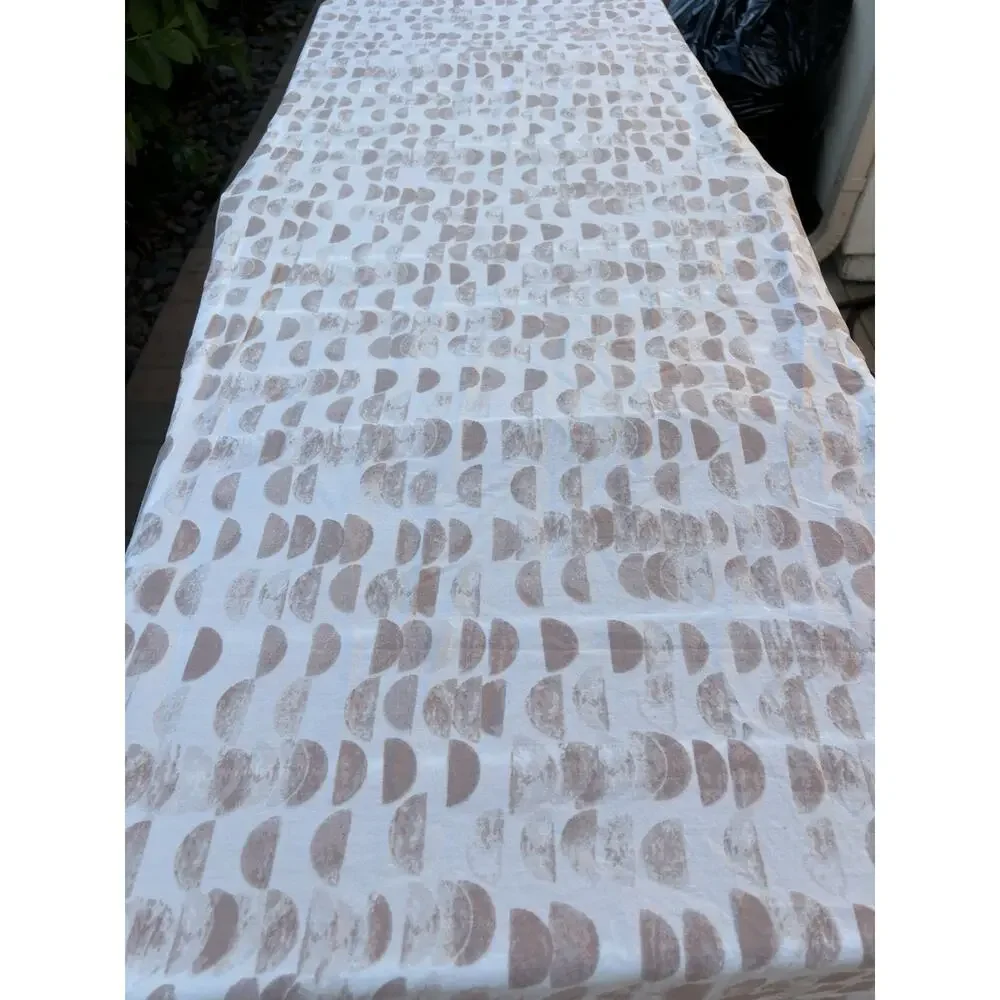 west elm Watercolor Leaf Single Twin Flat Sheet 100% Cotton, White Greige